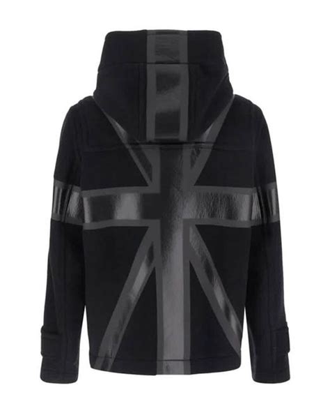 burberry union jack hoodie|Burberry Black Union Jack Hooded Wool Blend Jacket.